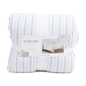 SHABBY CHIC Shane Stripe Slub Woven Comforter Set
